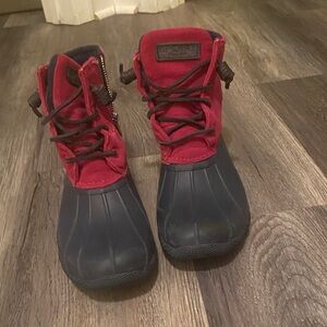 Sperry Red and Black Winter Boots